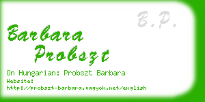 barbara probszt business card